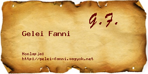 Gelei Fanni névjegykártya