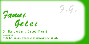 fanni gelei business card